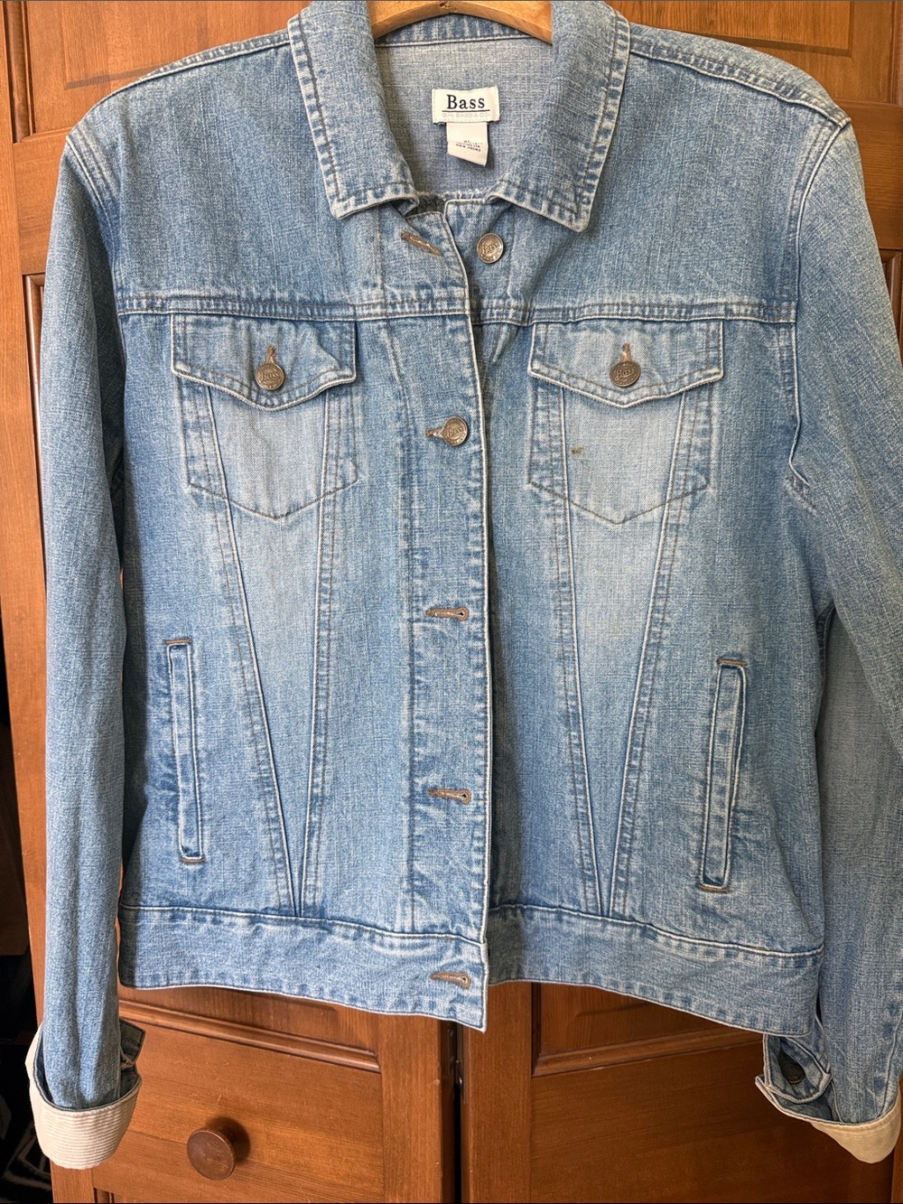 Bass Light Blue Denim Jacket with Button Front